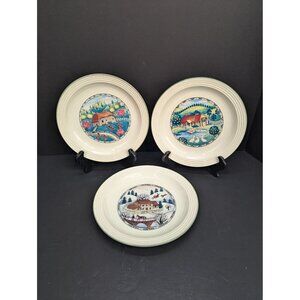 Vintage Studio Nova Seasons Plates 8 1/2" Spring Summer Winter Bread Plate Lot o